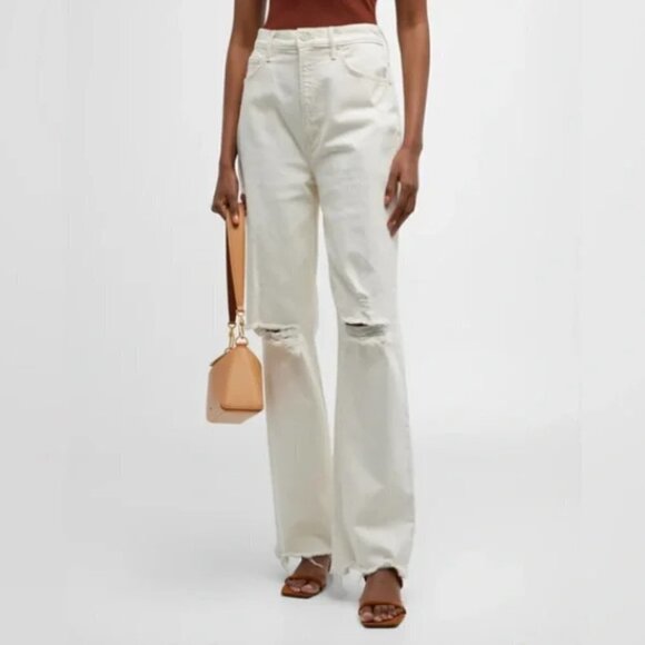 NWT MOTHER Superior High Rise Tunnel Vision Sneak Jeans in Unnatural Acts - Picture 1 of 12